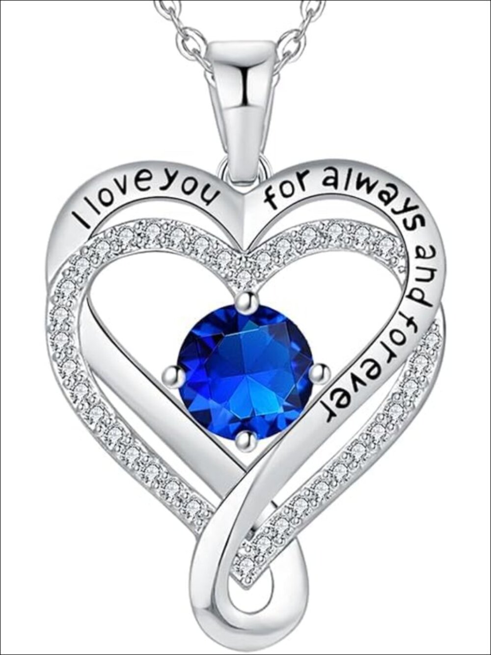 S925 Sterling Silver Layered Heart Pendant Necklace Women